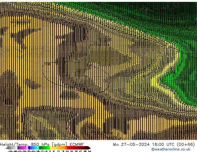 Height/Temp. 850 гПа ECMWF пн 27.05.2024 18 UTC