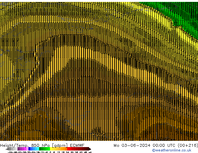 Height/Temp. 850 гПа ECMWF пн 03.06.2024 00 UTC