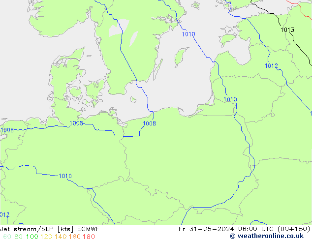 Prąd strumieniowy ECMWF pt. 31.05.2024 06 UTC