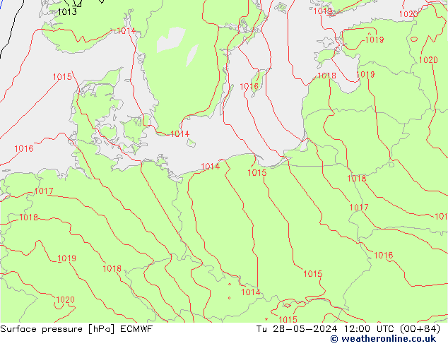 pression de l'air ECMWF mar 28.05.2024 12 UTC