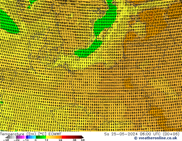 Temperatura (2m) ECMWF sáb 25.05.2024 06 UTC