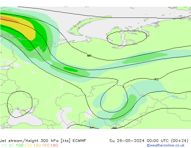 Jet stream/Height 300 hPa ECMWF Ne 26.05.2024 00 UTC