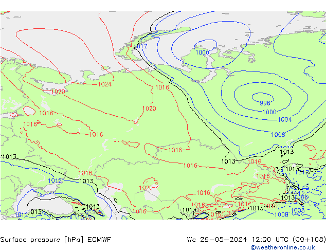 Yer basıncı ECMWF Çar 29.05.2024 12 UTC