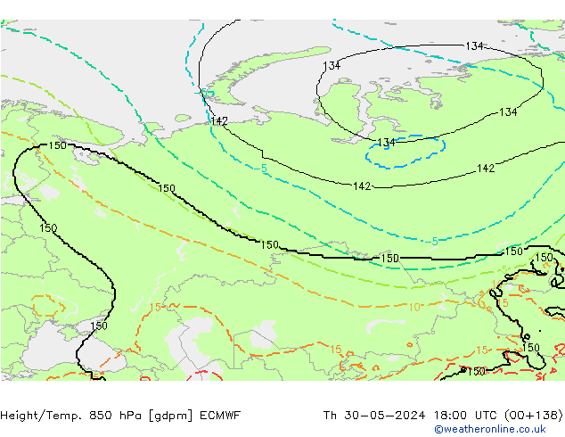 Height/Temp. 850 hPa ECMWF  30.05.2024 18 UTC