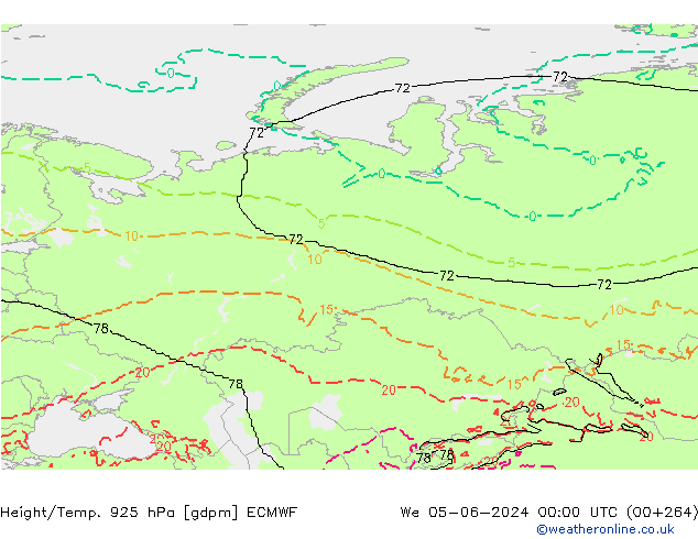 Height/Temp. 925 hPa ECMWF St 05.06.2024 00 UTC