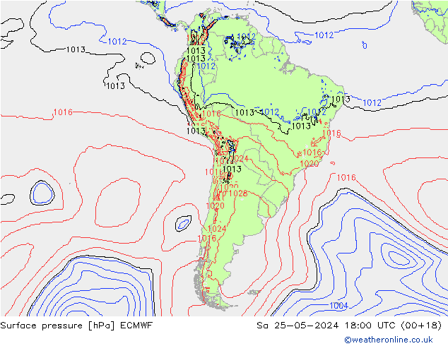 Luchtdruk (Grond) ECMWF za 25.05.2024 18 UTC