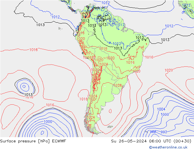 Surface pressure ECMWF Su 26.05.2024 06 UTC