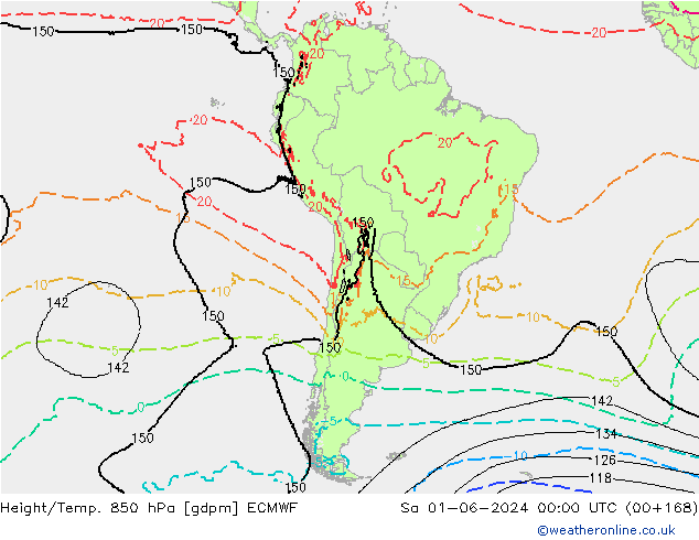 Height/Temp. 850 hPa ECMWF so. 01.06.2024 00 UTC