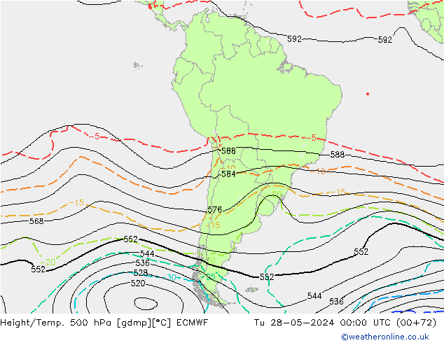 Height/Temp. 500 hPa ECMWF Ter 28.05.2024 00 UTC