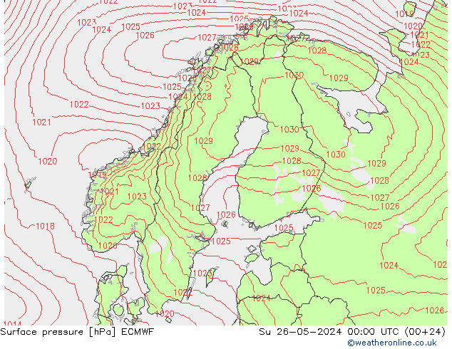 Bodendruck ECMWF So 26.05.2024 00 UTC