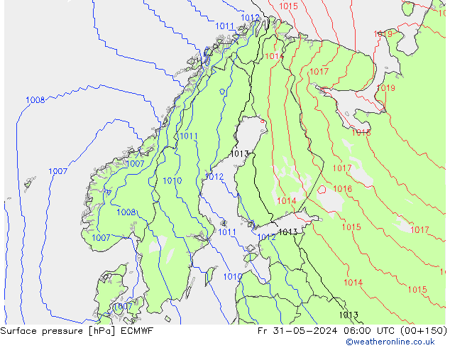 Yer basıncı ECMWF Cu 31.05.2024 06 UTC