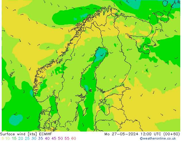 Surface wind ECMWF Mo 27.05.2024 12 UTC