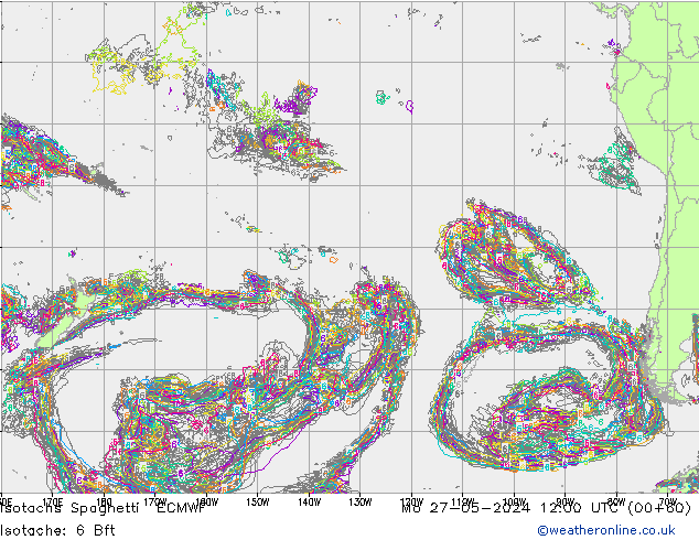 Izotacha Spaghetti ECMWF pon. 27.05.2024 12 UTC