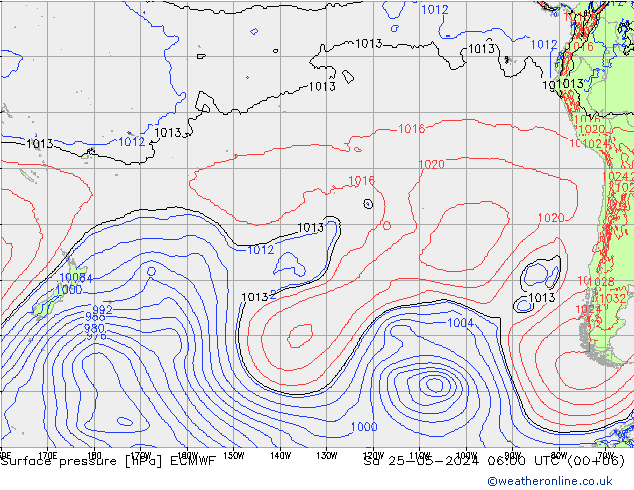 приземное давление ECMWF сб 25.05.2024 06 UTC