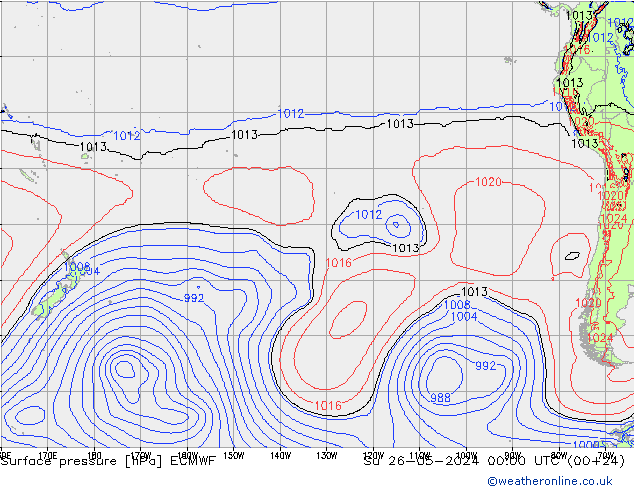 Surface pressure ECMWF Su 26.05.2024 00 UTC