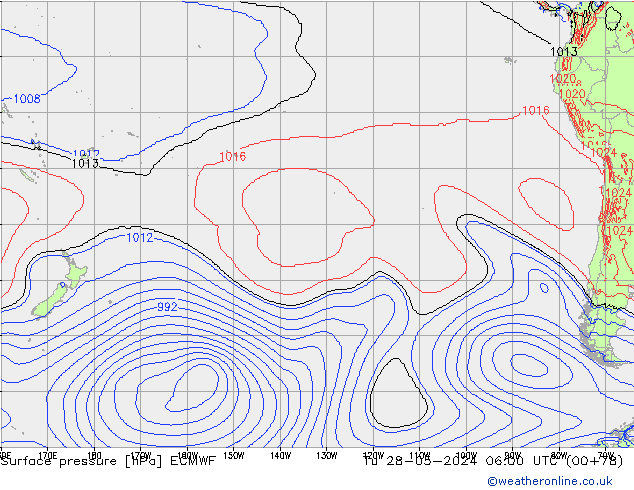 приземное давление ECMWF вт 28.05.2024 06 UTC