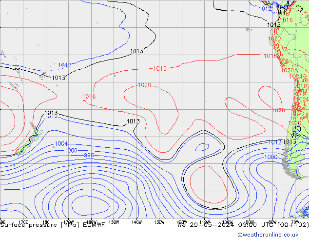 Atmosférický tlak ECMWF St 29.05.2024 06 UTC