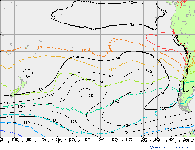 Géop./Temp. 850 hPa ECMWF dim 02.06.2024 12 UTC