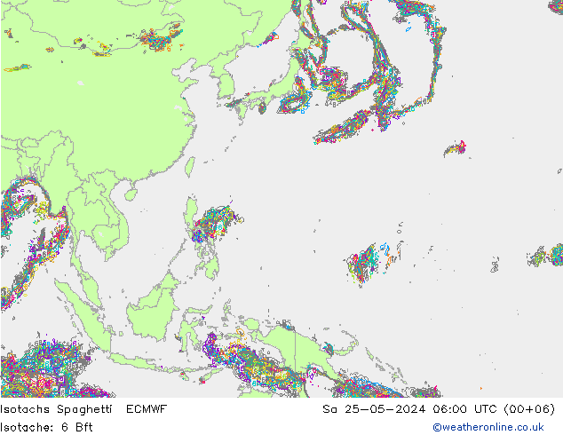 Eşrüzgar Hızları Spaghetti ECMWF Cts 25.05.2024 06 UTC