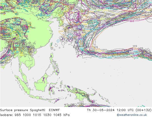 ciśnienie Spaghetti ECMWF czw. 30.05.2024 12 UTC