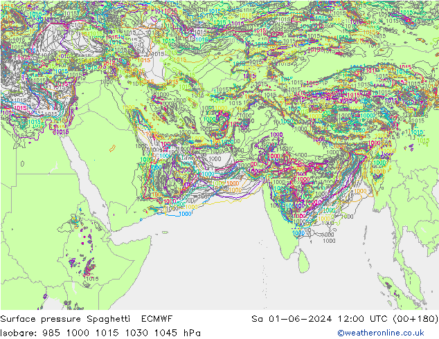 pression de l'air Spaghetti ECMWF sam 01.06.2024 12 UTC