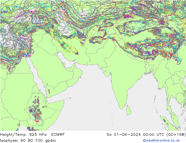 Height/Temp. 925 hPa ECMWF sab 01.06.2024 00 UTC