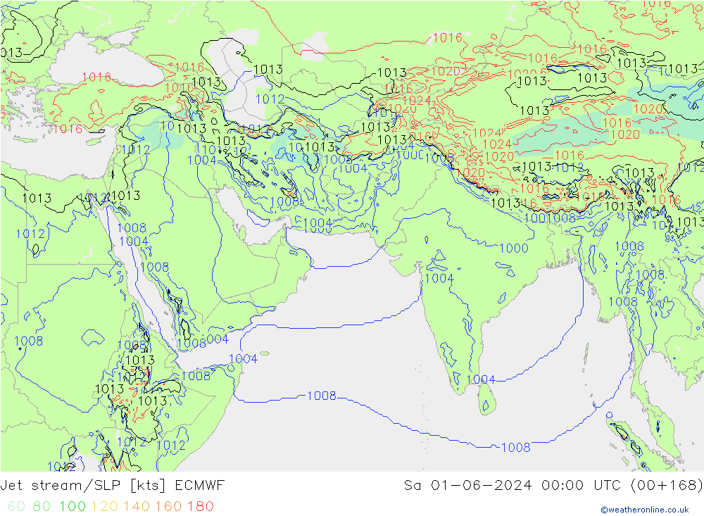 Courant-jet ECMWF sam 01.06.2024 00 UTC