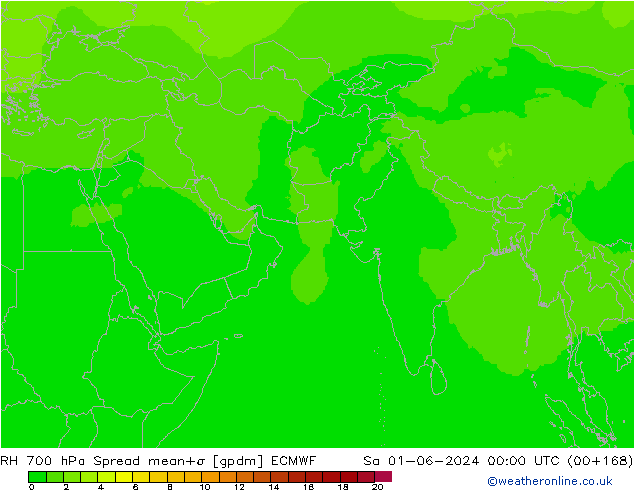 RH 700 hPa Spread ECMWF So 01.06.2024 00 UTC