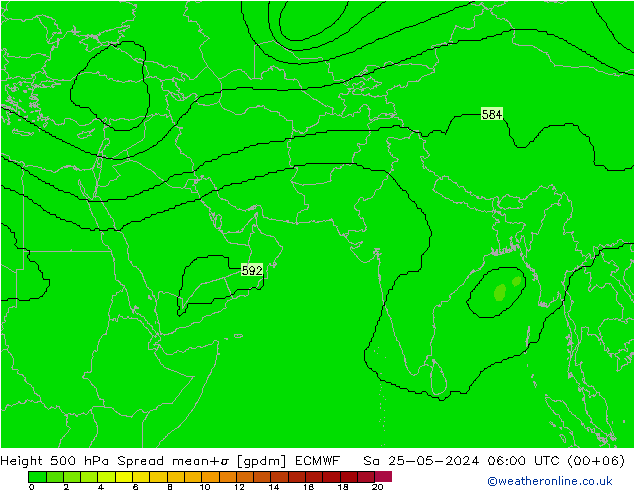 Geop. 500 hPa Spread ECMWF sáb 25.05.2024 06 UTC