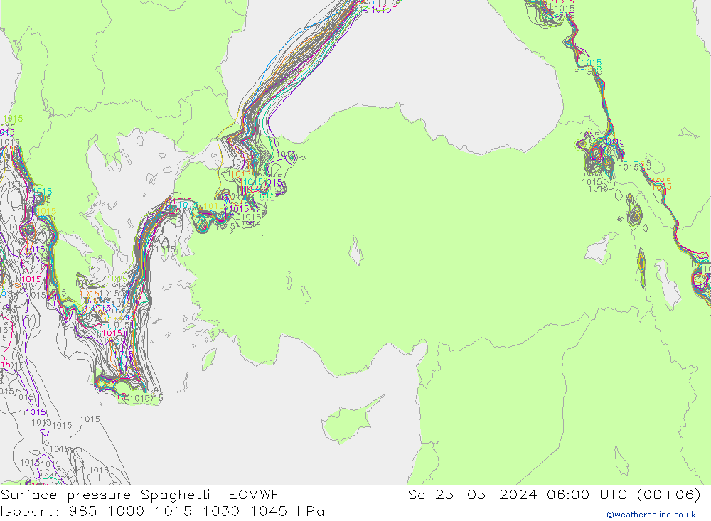 Yer basıncı Spaghetti ECMWF Cts 25.05.2024 06 UTC