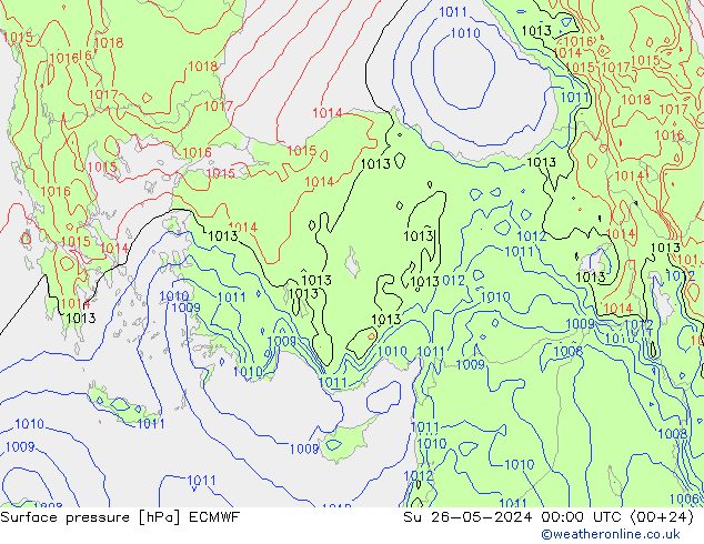 приземное давление ECMWF Вс 26.05.2024 00 UTC