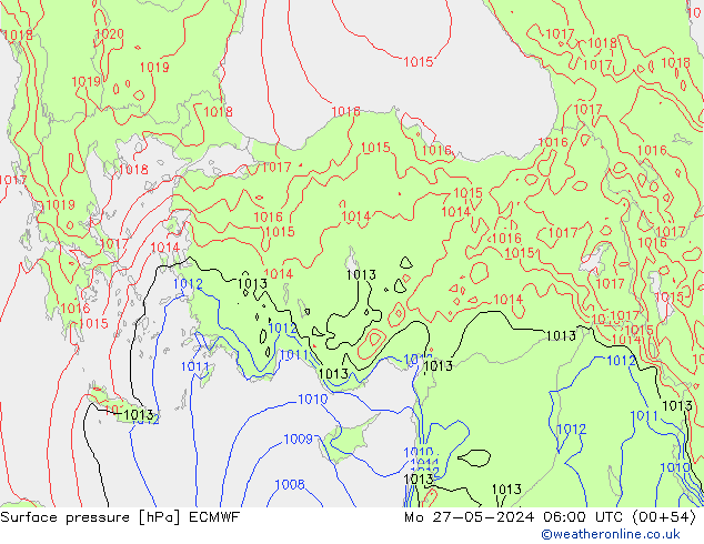 ciśnienie ECMWF pon. 27.05.2024 06 UTC