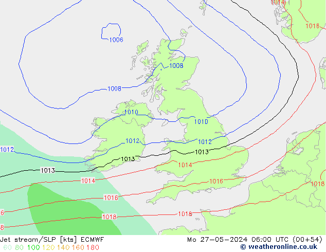 Jet stream ECMWF Seg 27.05.2024 06 UTC