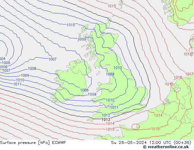 Yer basıncı ECMWF Paz 26.05.2024 12 UTC