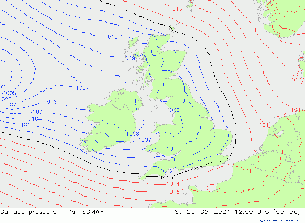 Yer basıncı ECMWF Paz 26.05.2024 12 UTC