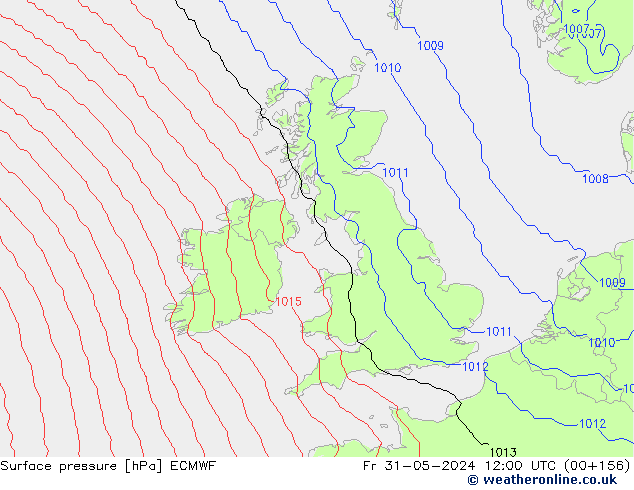 Surface pressure ECMWF Fr 31.05.2024 12 UTC