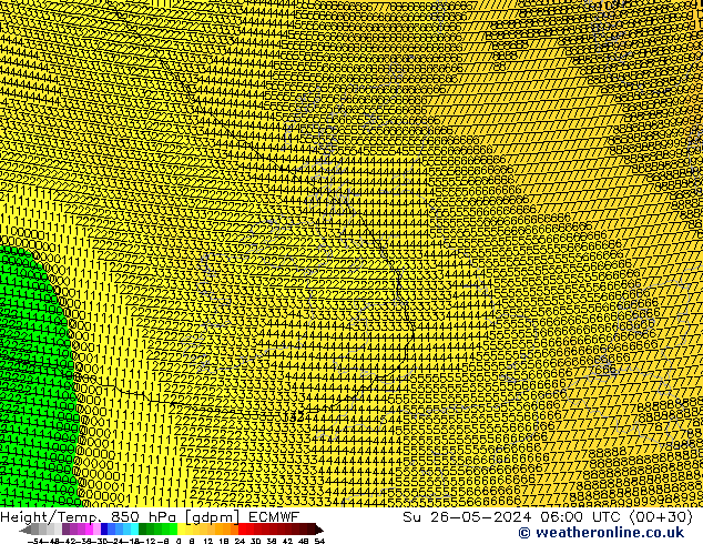 Height/Temp. 850 hPa ECMWF  26.05.2024 06 UTC