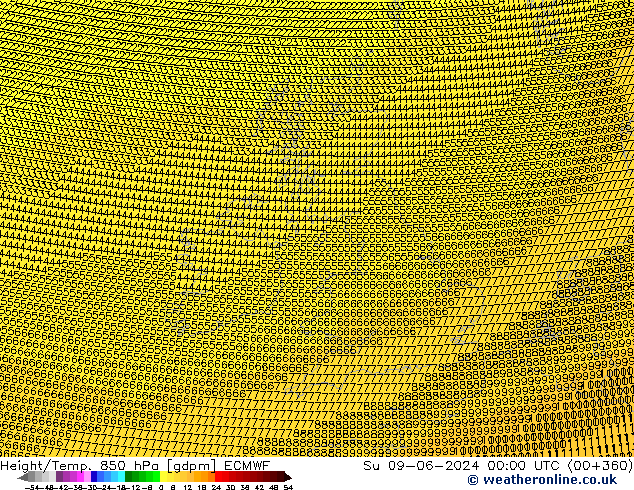 Height/Temp. 850 hPa ECMWF  09.06.2024 00 UTC