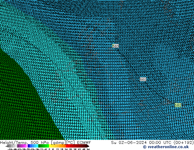 Height/Temp. 500 hPa ECMWF Ne 02.06.2024 00 UTC