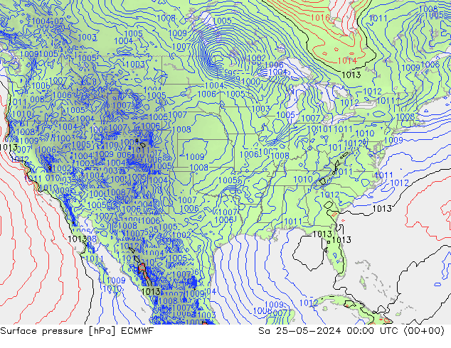 Surface pressure ECMWF Sa 25.05.2024 00 UTC