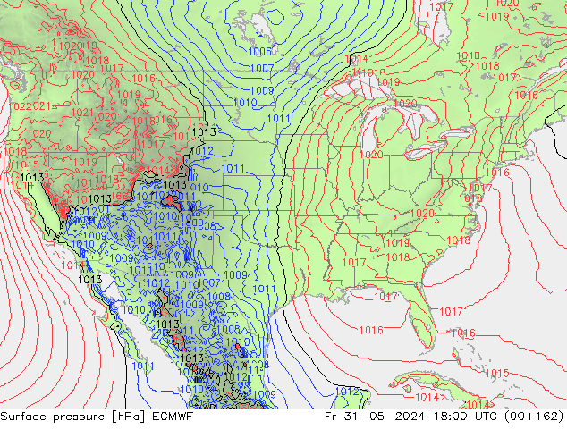 Surface pressure ECMWF Fr 31.05.2024 18 UTC