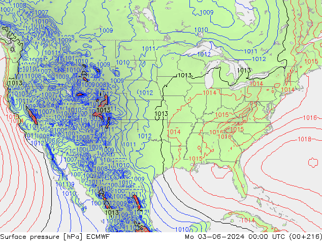 Surface pressure ECMWF Mo 03.06.2024 00 UTC