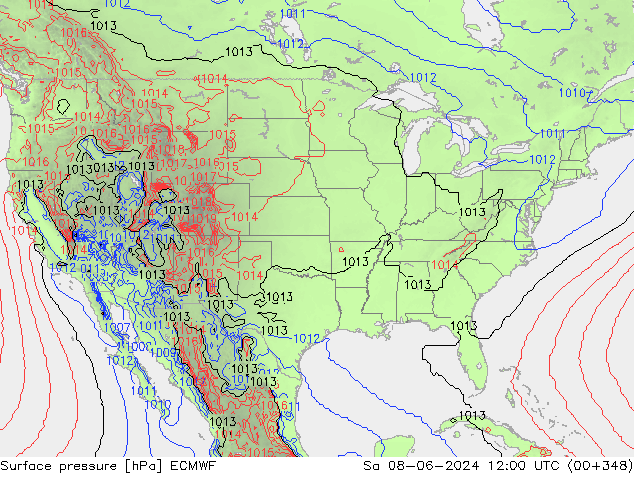 Atmosférický tlak ECMWF So 08.06.2024 12 UTC