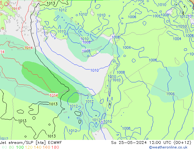 Prąd strumieniowy ECMWF so. 25.05.2024 12 UTC
