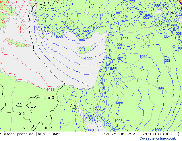 ciśnienie ECMWF so. 25.05.2024 12 UTC