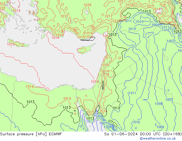 Luchtdruk (Grond) ECMWF za 01.06.2024 00 UTC