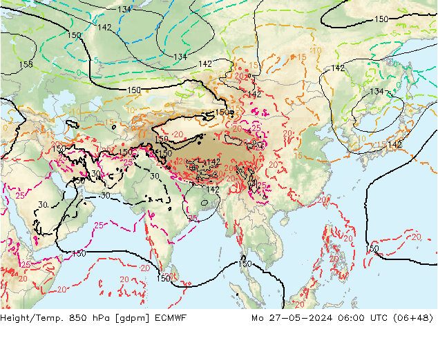 Height/Temp. 850 hPa ECMWF Po 27.05.2024 06 UTC