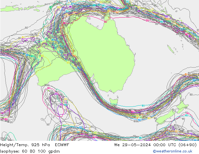 Height/Temp. 925 hPa ECMWF Qua 29.05.2024 00 UTC