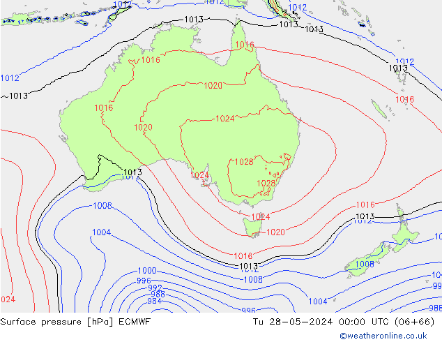 Bodendruck ECMWF Di 28.05.2024 00 UTC