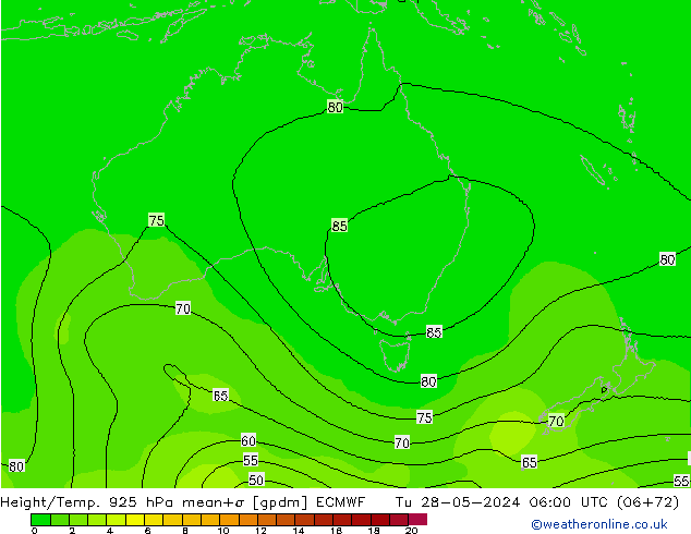 Height/Temp. 925 hPa ECMWF Tu 28.05.2024 06 UTC